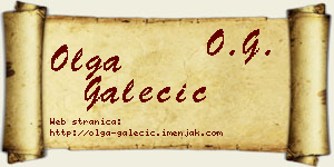 Olga Galečić vizit kartica